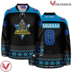 Star of David Collage Hanukkah Black Jersey - Vesles2014S