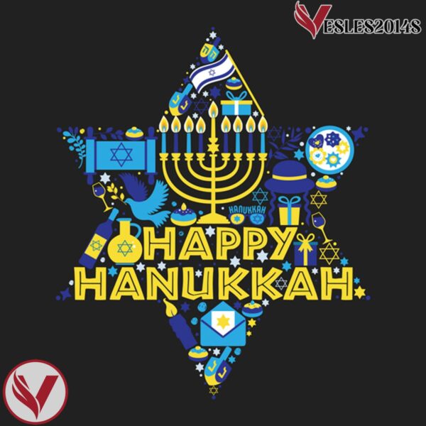 Star of David Collage Hanukkah Black Jersey - Vesles2014S 4