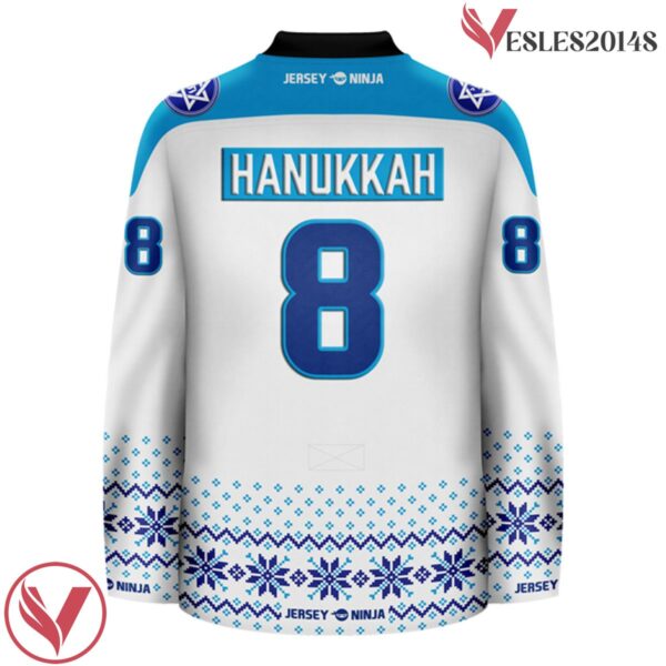 Star of David Collage Hanukkah White Holiday Hockey Jersey - Vesles2014S 3