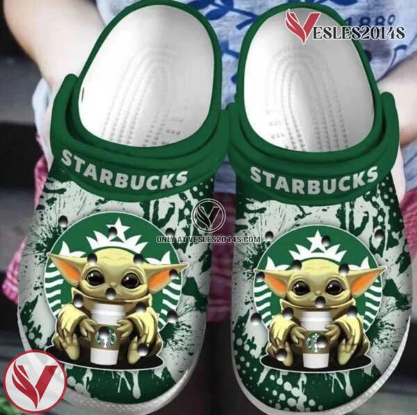 StarBucks Star Wars Baby Yoda Crocs Crocband Shoes Comfortable Clogs For Men Women, Unique Gift From  Vesles2014S