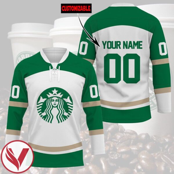 Starbucks Coffee Personalized Hockey Jersey, Trending Gifts For Fans - Vesles2014s
