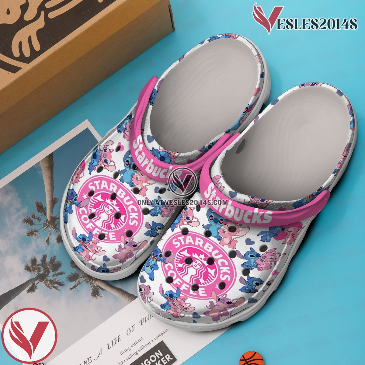 Starbucks Lilo And Stitch Cartoon Crocs Crocband Clogs Shoes Comfortable For Men Women and Kids, Unique Gift From Vesles2014S 2
