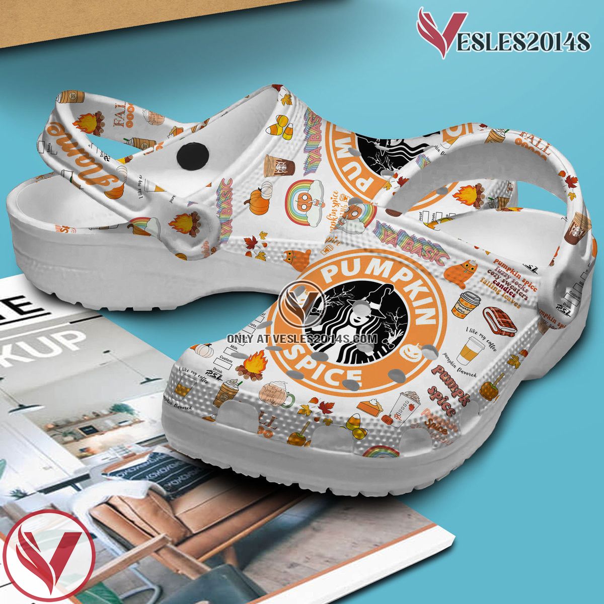 Starbucks Pumpkin Spice Crocs Crocband Clogs Shoes Comfortable For Men Women and Kids Style 1, Unique Gift From Vesles2014S 3