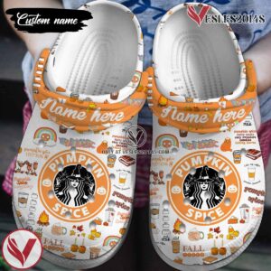 Starbucks Pumpkin Spice Crocs Crocband Clogs Shoes Comfortable For Men Women and Kids Style 2, Unique Gift From  Vesles2014S