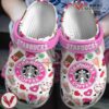 Starbucks Valentine Drink Crocs Crocband Clogs Shoes Comfortable For Men Women and Kids Style 2, Unique Gift From  Vesles2014S