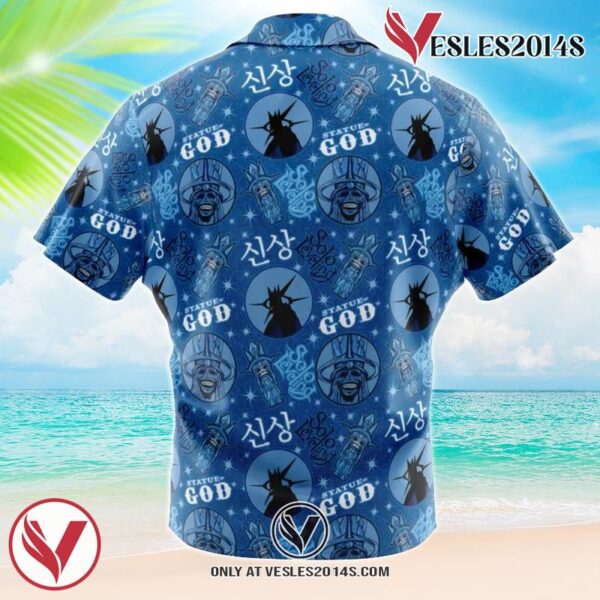Statue of God Solo Leveling Hawaiian Button Up Shirt, Perfect Gifts For Anime Lovers - Vesles2014S 1