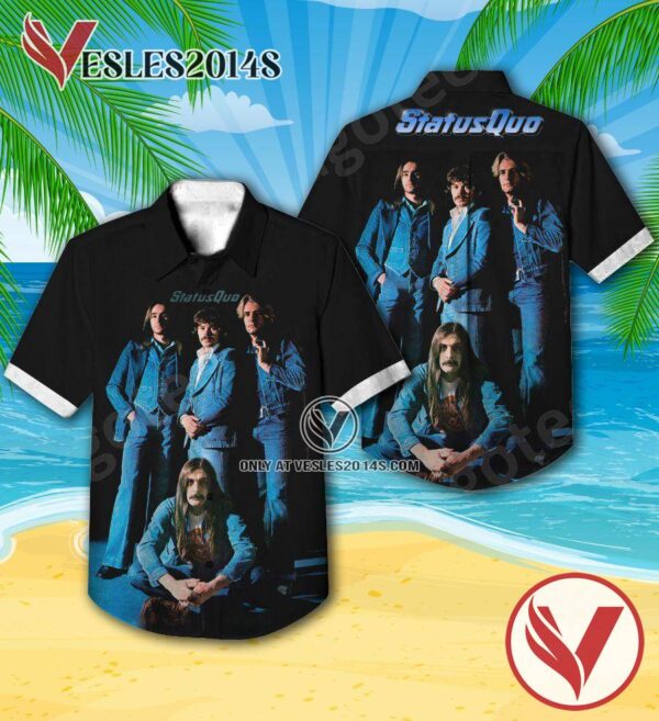 Status Quo Blue For You Album Cover Hawaiian Shirt, Unique Gifts For Music Lovers - Vesles2014S