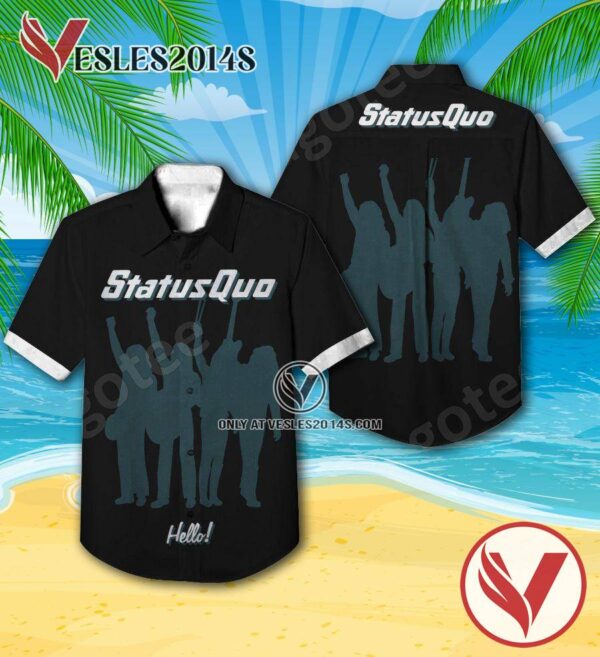 Status Quo Hello Album Cover Hawaiian Shirt, Unique Gifts For Music Lovers - Vesles2014S