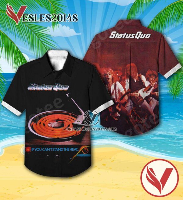 Status Quo If You Can’t Stand The Heat Album Cover Hawaiian Shirt, Unique Gifts For Music Lovers - Vesles2014S