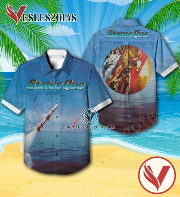 Status Quo Just Supposin’ Album Cover Hawaiian Shirt, Unique Gifts For Music Lovers - Vesles2014S
