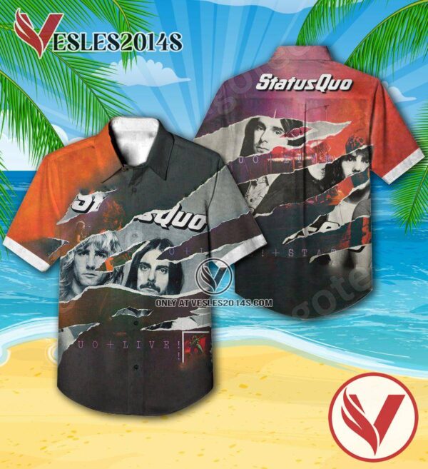 Status Quo Live Album Cover Hawaiian Shirt, Unique Gifts For Music Lovers - Vesles2014S