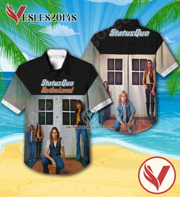 Status Quo On The Level Album Cover Hawaiian Shirt, Unique Gifts For Music Lovers - Vesles2014S