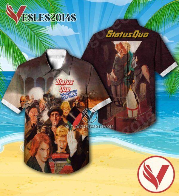 Status Quo Whatever You Want Album Cover Hawaiian Shirt, Unique Gifts For Music Lovers - Vesles2014S