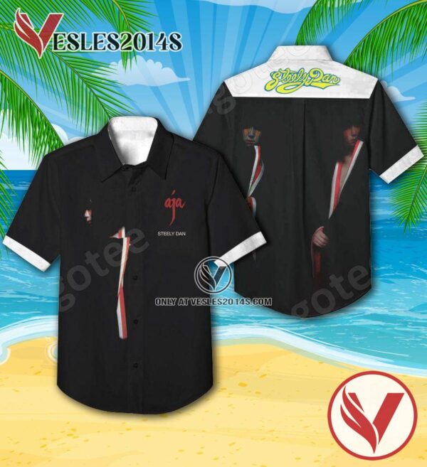 Steely Dan Aja Album Cover Black Hawaiian Shirt, Unique Gifts For Music Lovers - Vesles2014S