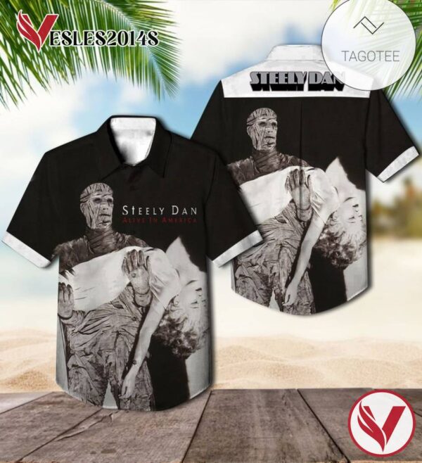 Steely Dan Alive In America Album Cover Hawaiian Shirt, Best Gift For Music Lovers Vesles2014S