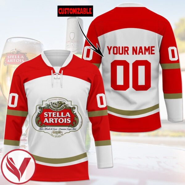 Stella Artois Personalized Hockey Jersey, Trending Gifts For Fans - Vesles2014s