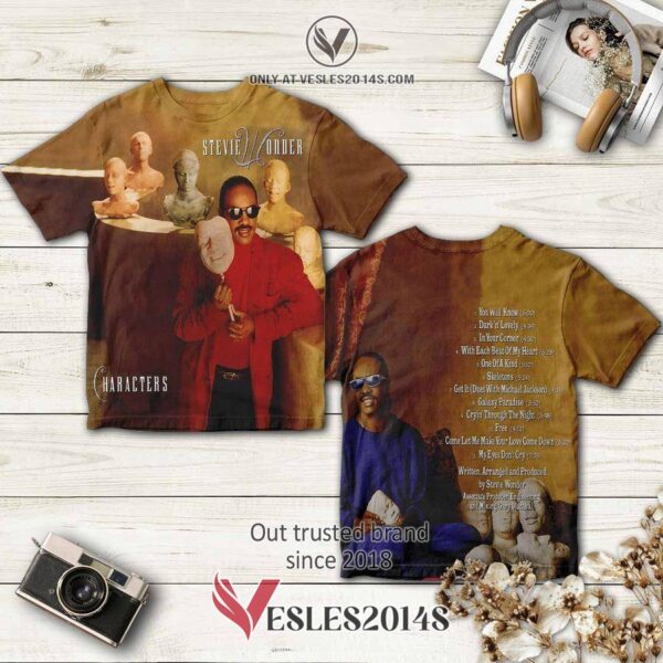 Stevie Wonder Characters Album 3D T-Shirt, Perfect Gifts For Music Lovers - Vesles2014S