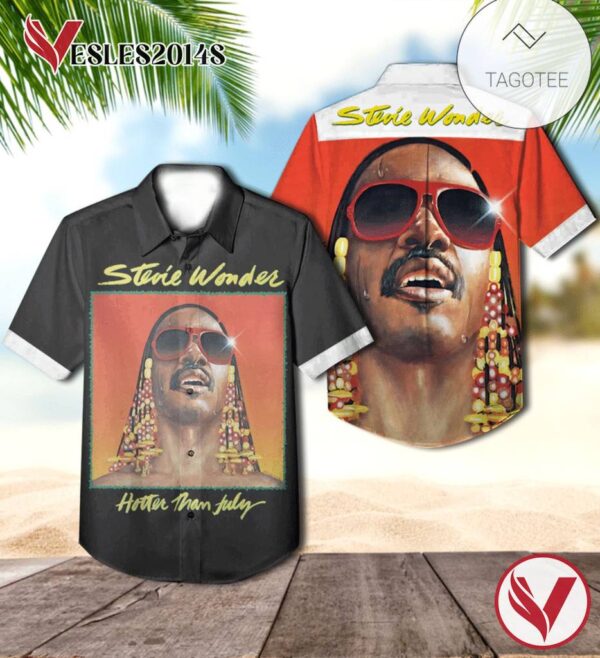 Stevie Wonder Hotter Than July Album Cover Hawaiian Shirt, Best Gift For Music Lovers Vesles2014S