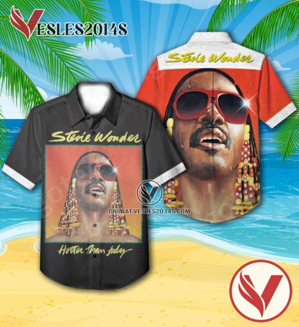 Stevie Wonder Hotter Than July Album Cover Hawaiian Shirt, Unique Gifts For Music Lovers - Vesles2014S