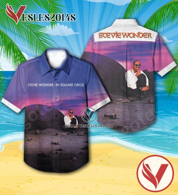 Stevie Wonder In Square Circle Album Cover Hawaiian Shirt, Unique Gifts For Music Lovers - Vesles2014S