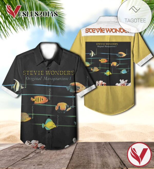 Stevie Wonder's Original Musiquarium I Compilation Album Cover Hawaiian Shirt, Best Gift For Music Lovers Vesles2014S