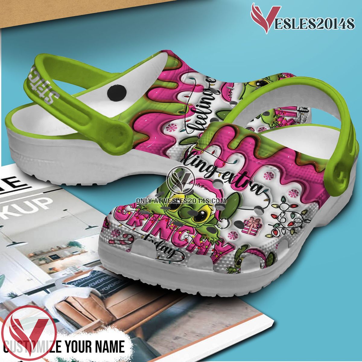 Stich Grinchy Christmas Movie Crocs Crocband Clogs Shoes Comfortable For Men Women and Kids - Vesles2014S 2