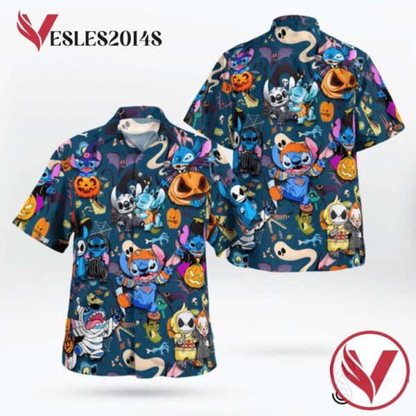 Stitch Halloween Full Printing Hawaiian Shirt Funny Hawaiian Beach Gift Casual Shirt Vesles2014S 1