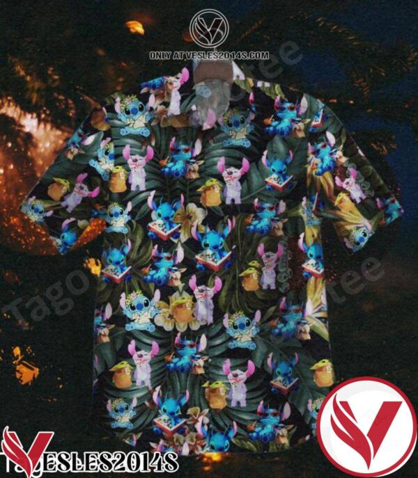 Stitch Leaf Print Hawaiian Shirt, Unique Gifts For Friends - Vesles2014S 1