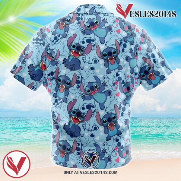Stitch Pattern Lilo & Stitch Hawaiian Button Up Shirt, Perfect Gifts For Anime Lovers - Vesles2014S 1