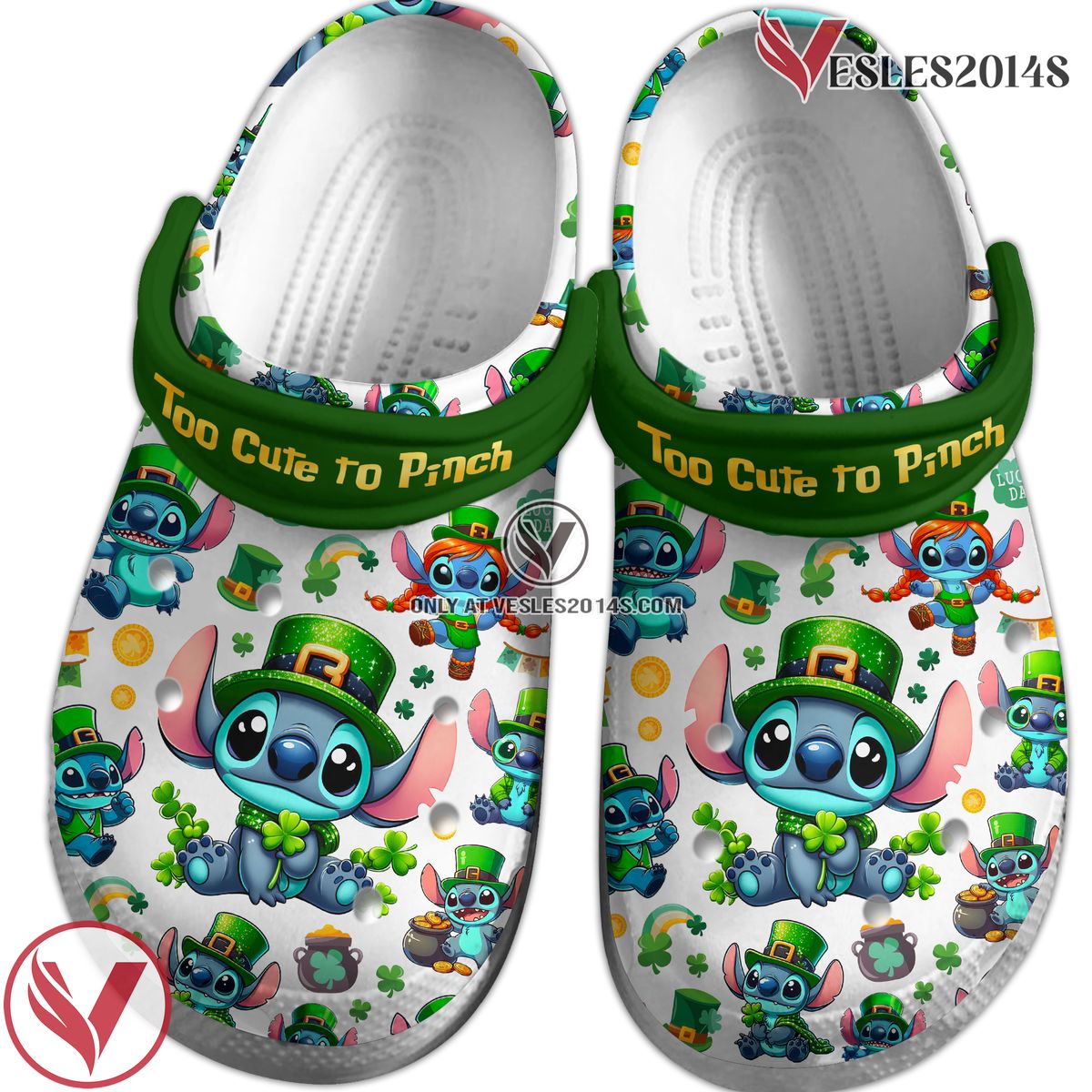 Stitch St. Patricks Day Movie Crocs Crocband Clogs Shoes Comfortable For Men Women and Kids Style 2 - Vesles2014S 2
