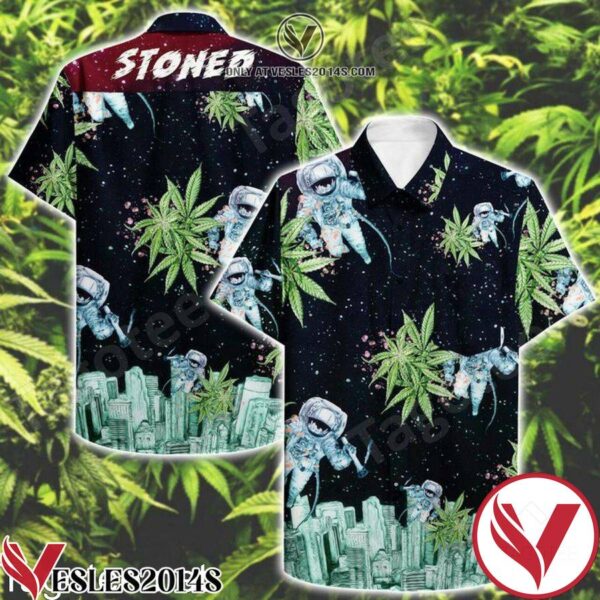 Stoned Astronaut Weed Hawaiian Shirt, Unique Gifts For Friends - Vesles2014S 1