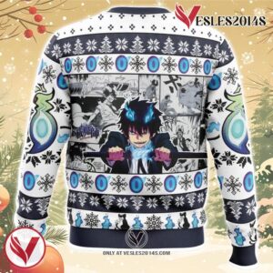 Straight Outta Gehenna Blue Exorcist Ugly Christmas Sweater, Unique Christmas Gift For Fans - Vesles2014S 1
