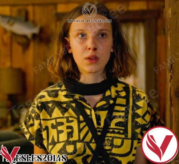 Stranger Things Eleven 2 Summer Yellow Hawaiian Shirt And Short, Unique Gifts For Friends - Vesles2014S 1
