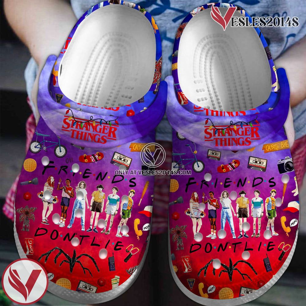 Stranger Things Friends Dont Lie Movie Crocs Crocband Clogs Shoes Comfortable For Men Women and Kids - Vesles2014S