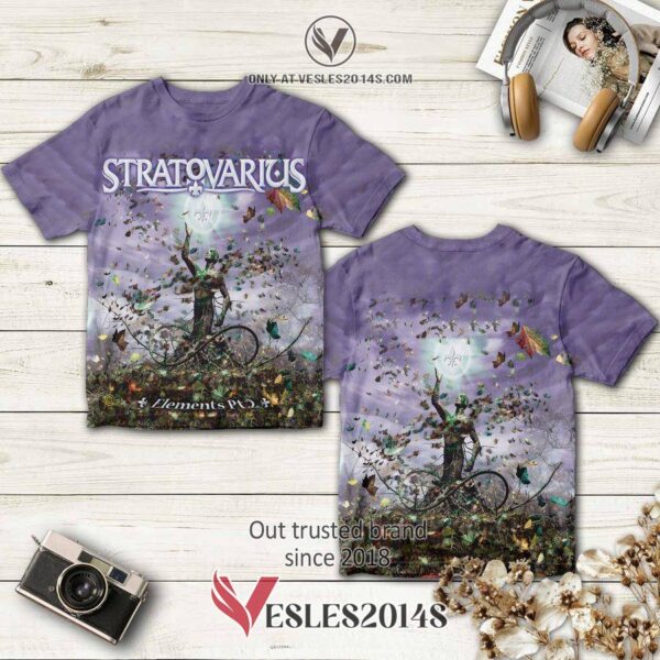 Stratovarius Band Elements Pt 2 Album 3D T-Shirt, Perfect Gifts For Music Lovers - Vesles2014S