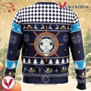 Straw Hat Pirates Ship Going Merry One Piece Ugly Christmas Sweater, Unique Christmas Gift For Fans - Vesles2014S 1