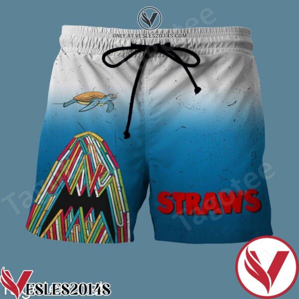 Straws Shark Turtle Hawaiian Shirt And Short, Unique Gifts For Friends - Vesles2014S 1