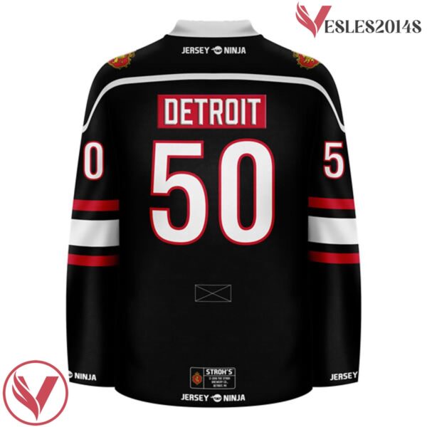Stroh's Throwback Black Hockey Jersey - Vesles2014S 3