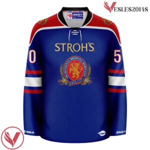 Stroh's Throwback Blue Hockey Jersey - Vesles2014S 2
