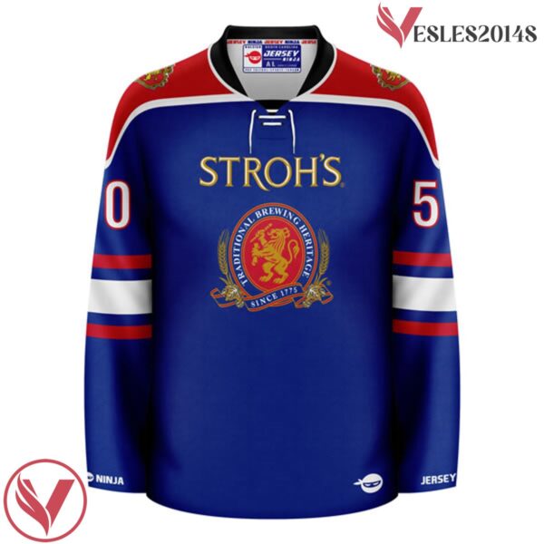 Stroh's Throwback Blue Hockey Jersey - Vesles2014S 2