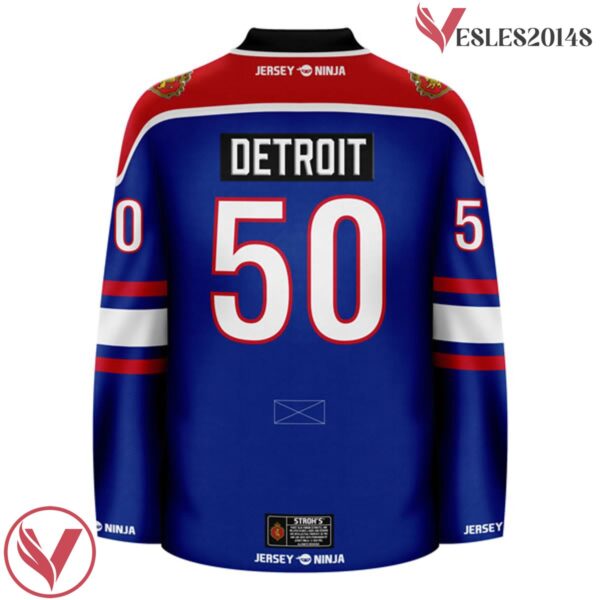 Stroh's Throwback Blue Hockey Jersey - Vesles2014S 3