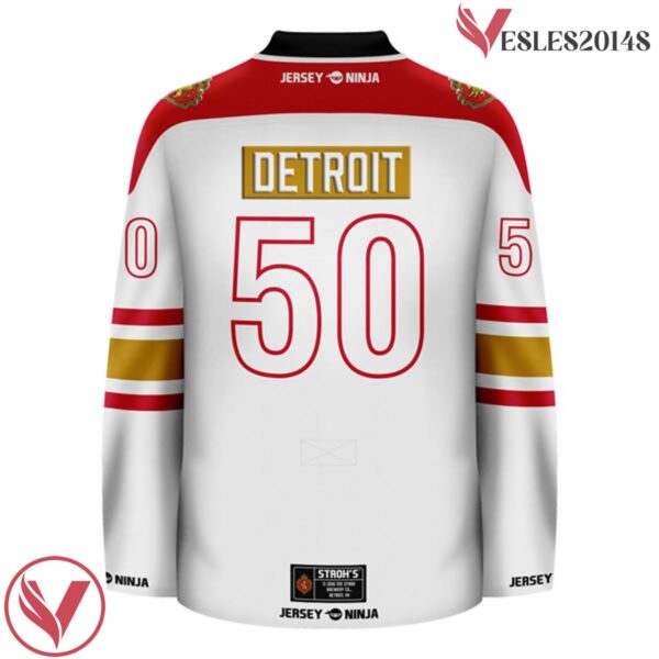 Stroh's Throwback White Hockey Jersey - Vesles2014S 3