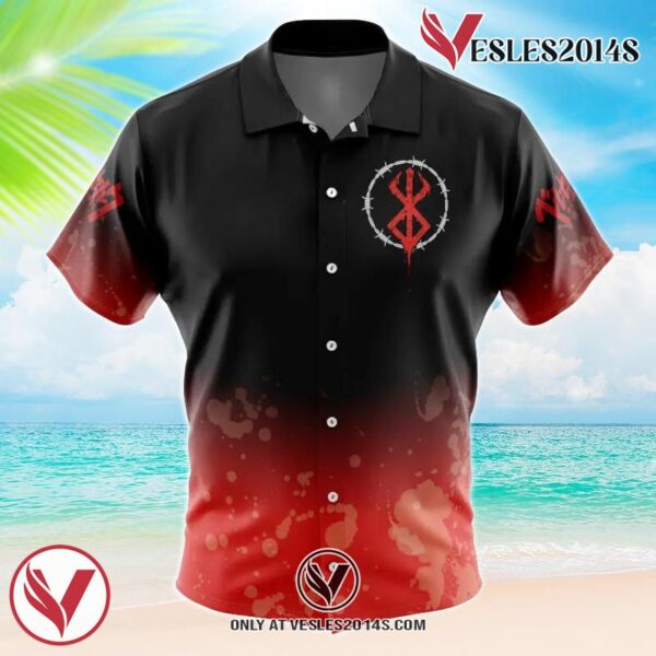 Struggler Berserk Hawaiian Button Up Shirt, Perfect Gifts For Anime Lovers - Vesles2014S