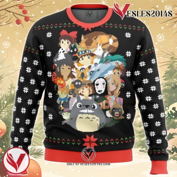 Studio Ghibli Xmas Main Ugly Christmas Sweater, Unique Christmas Gift For Fans - Vesles2014S