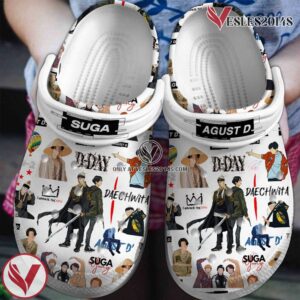 Suga BTS Music Band Crocs Crocband Clogs Shoes, Unique Gifts For Fans - Vesles2014S