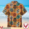 Sugar Skull Pattern Trend Orange Hawaiian Shirt, Unique Gifts For Friends - Vesles2014S 1
