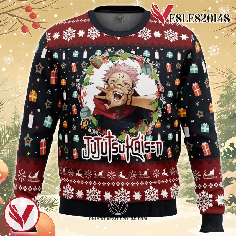 Sukuna Christmas Jujutsu Kaisen Ugly Christmas Sweater, Unique Christmas Gift For Fans - Vesles2014S