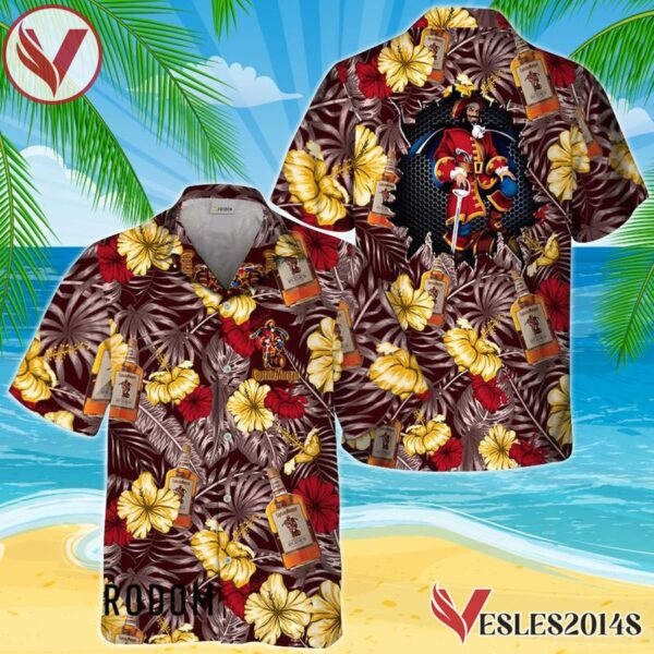 Summer Aloha Floral Captain Morgan Hawaiian Shirt, Best Summer Gifts For Fans - Vesles2014S