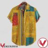 Summer Ethnic Floral Printed Yellow Hawaiian Shirt, Unique Gifts For Friends - Vesles2014S 1