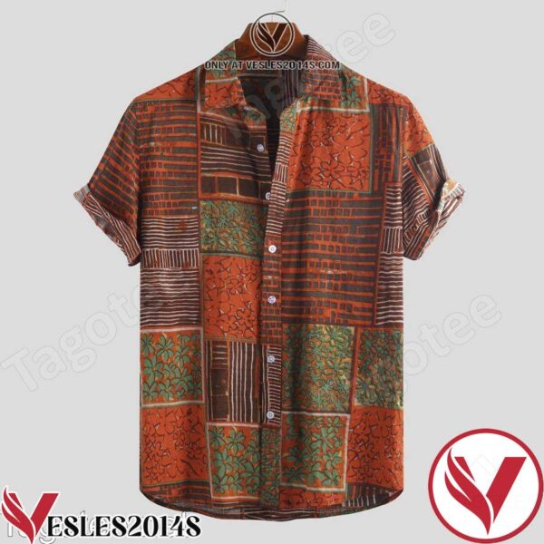 Summer Ethnic Orange Pattern Hawaiian Shirt, Unique Gifts For Friends - Vesles2014S 1